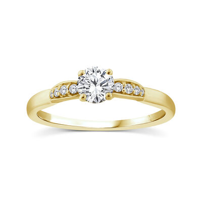 Round Diamond 1/2ctw. Engagement Ring in 10k Yellow Gold